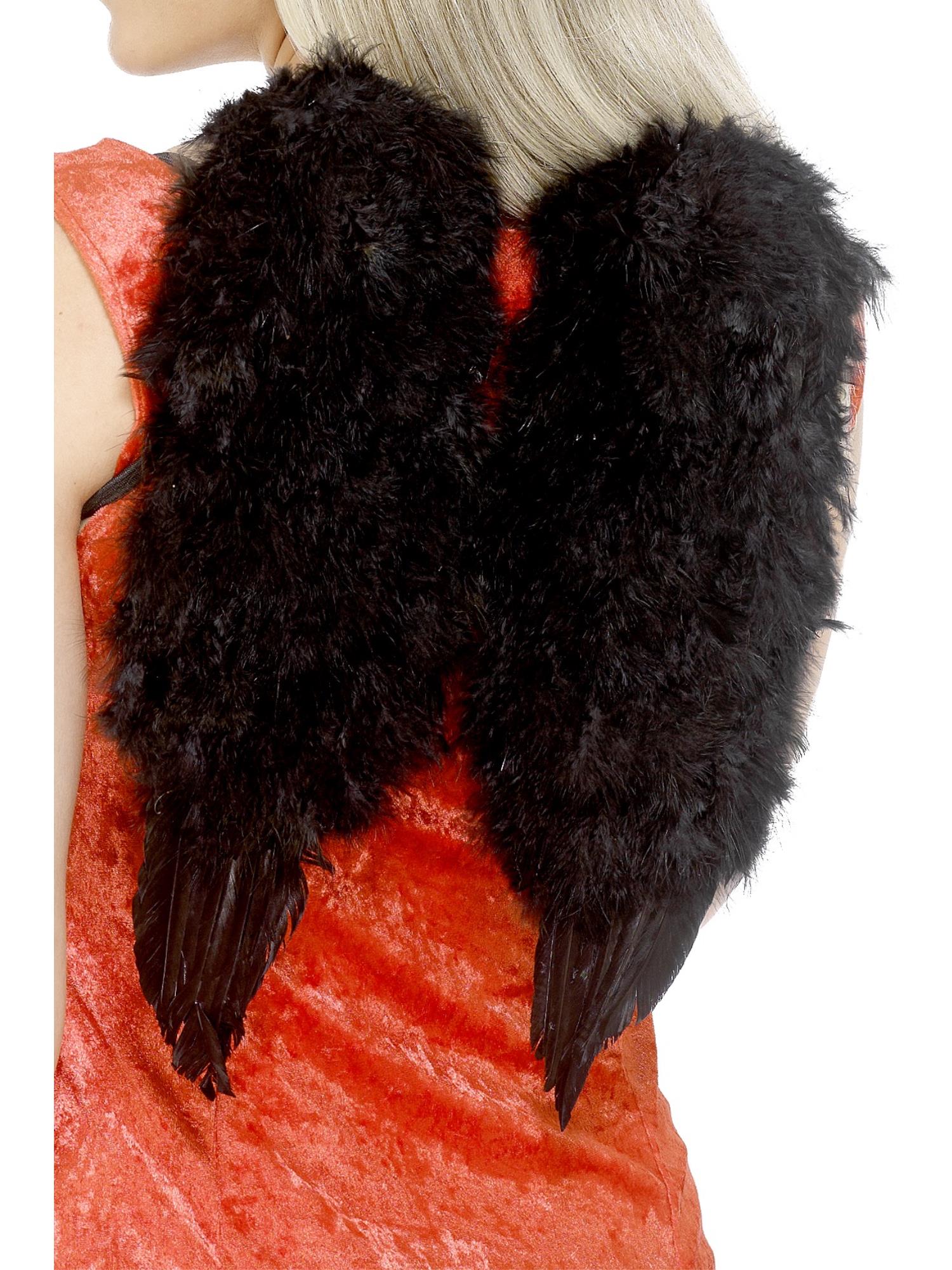 Angel Wings, Feathered, Black 1