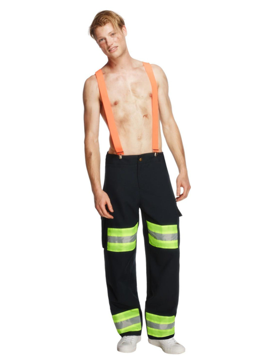 Fever Male Firefighter Costume, Blue - 1