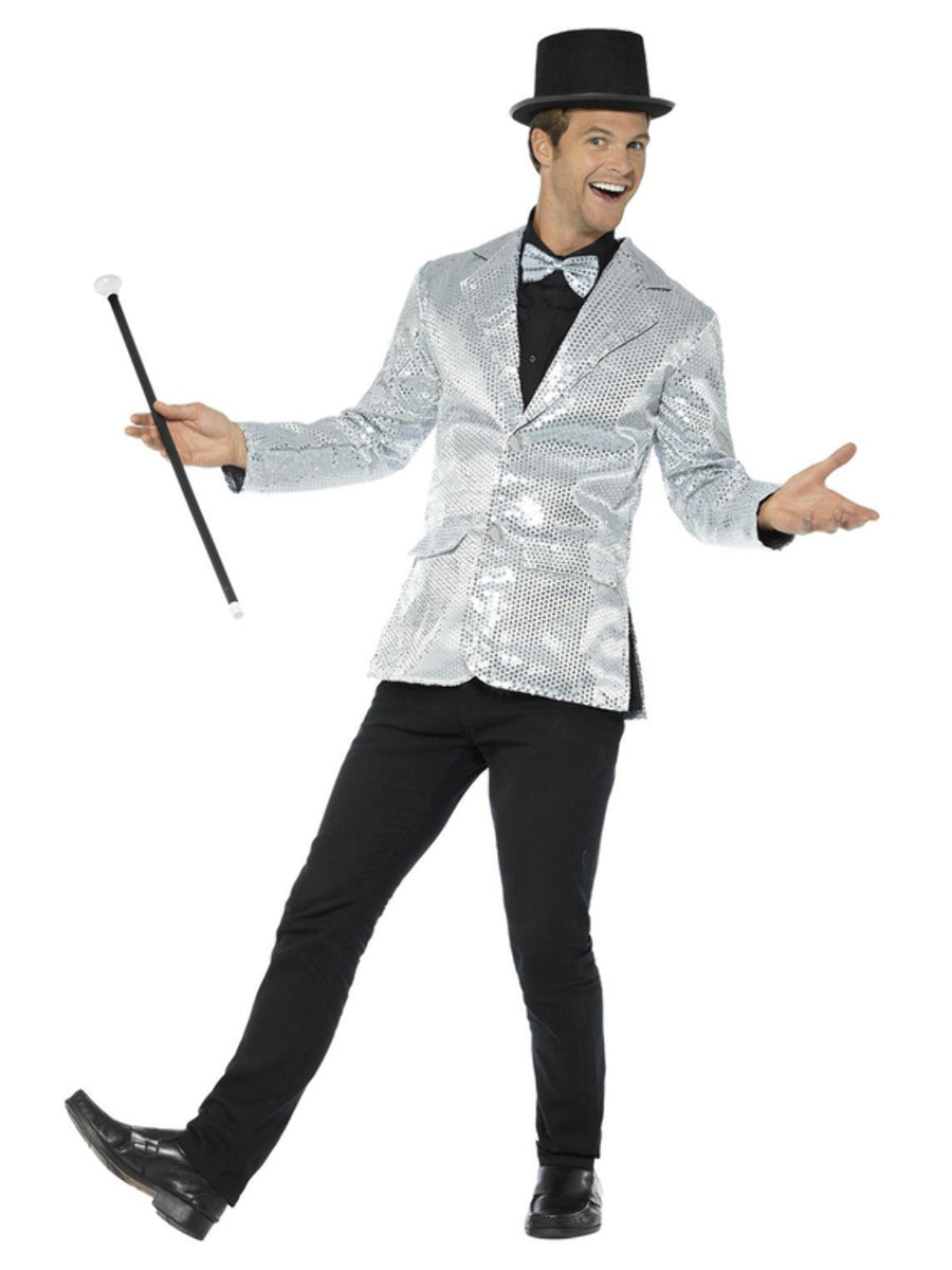 Sequin Jacket, Mens, Silver - 5