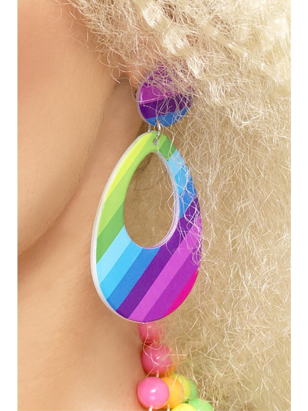 Teardrop Earrings, Neon Multi-Coloured 1