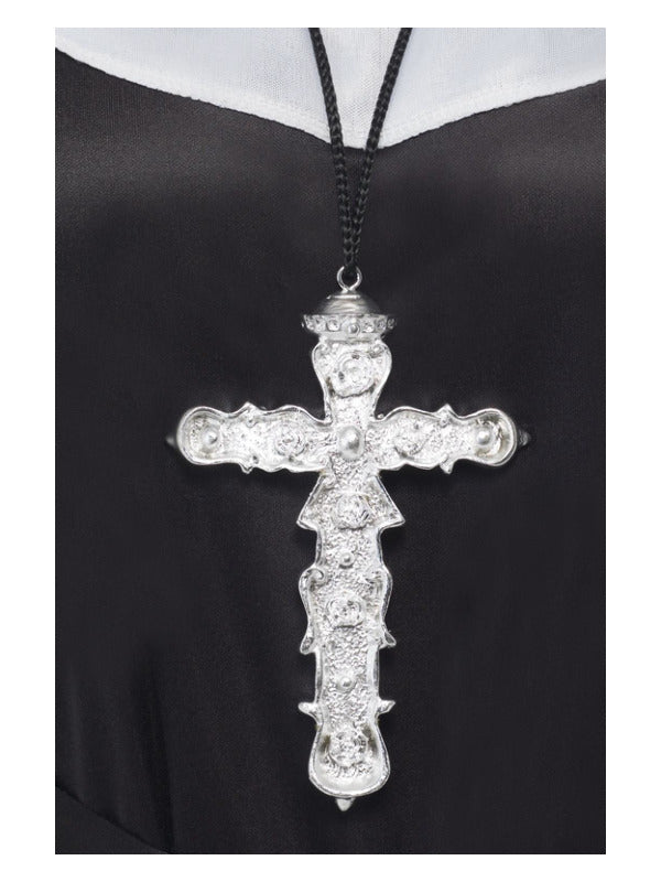 Ornate Cross Pendant, Silver - 2