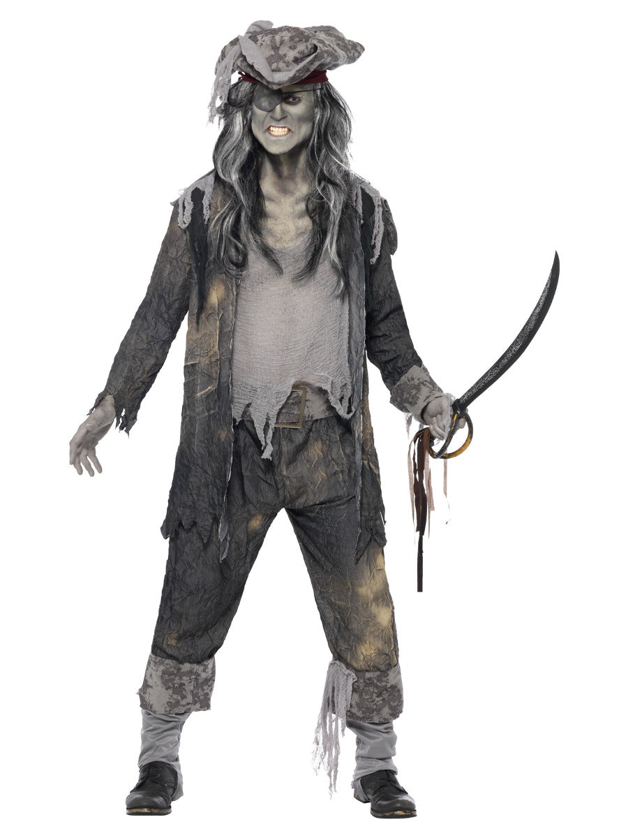 Deluxe Ghost Ship Ghoul Costume, Grey - 1