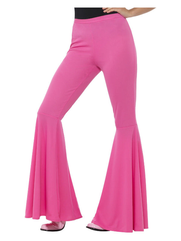 Flared Trousers, Ladies, Pink - 2