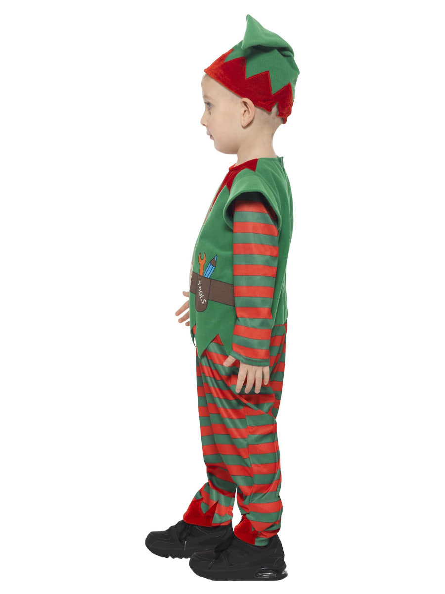 Elf Toddler Costume, Red & Green - 4