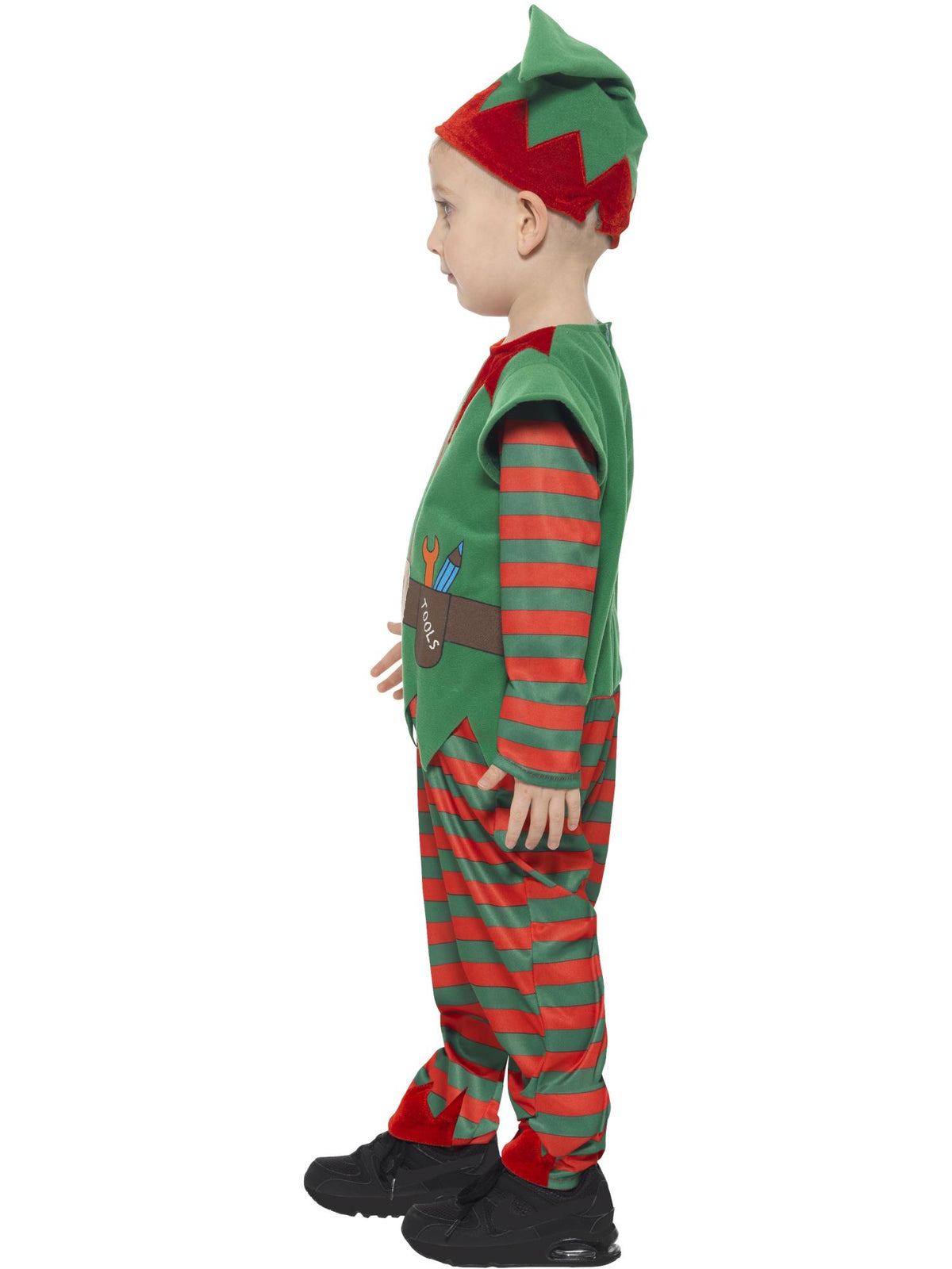 Elf Toddler Costume, Red & Green 3