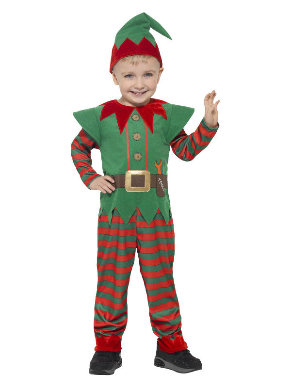 Elf Toddler Costume, Red & Green - 2