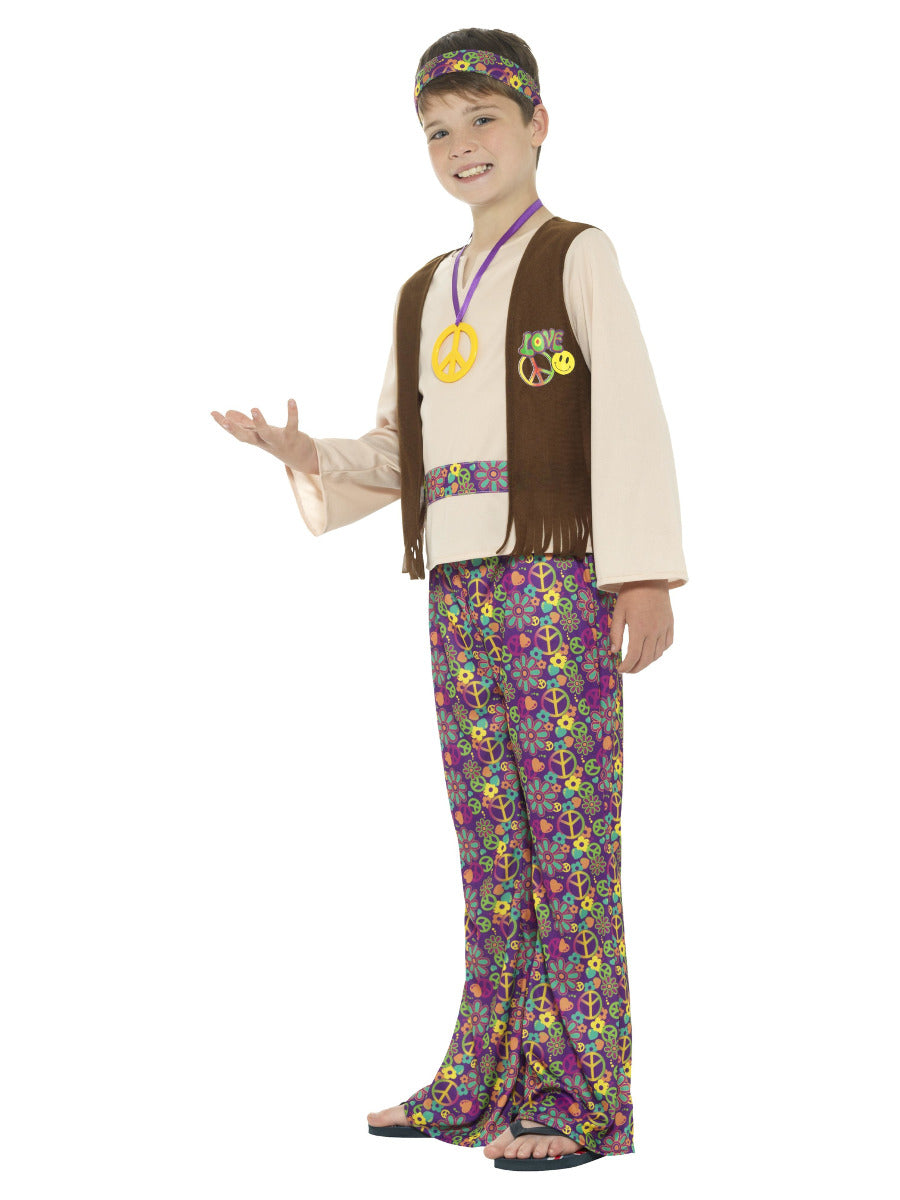 Hippie Boy Costume, with Top, Attached Waistcoat,  - 4