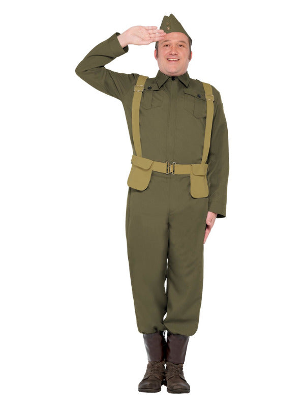 WW2 Home Guard Private Costume, Green - 2