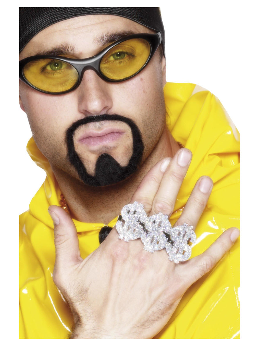 3 in 1 Dollar Rapper Ring, Silver - 1