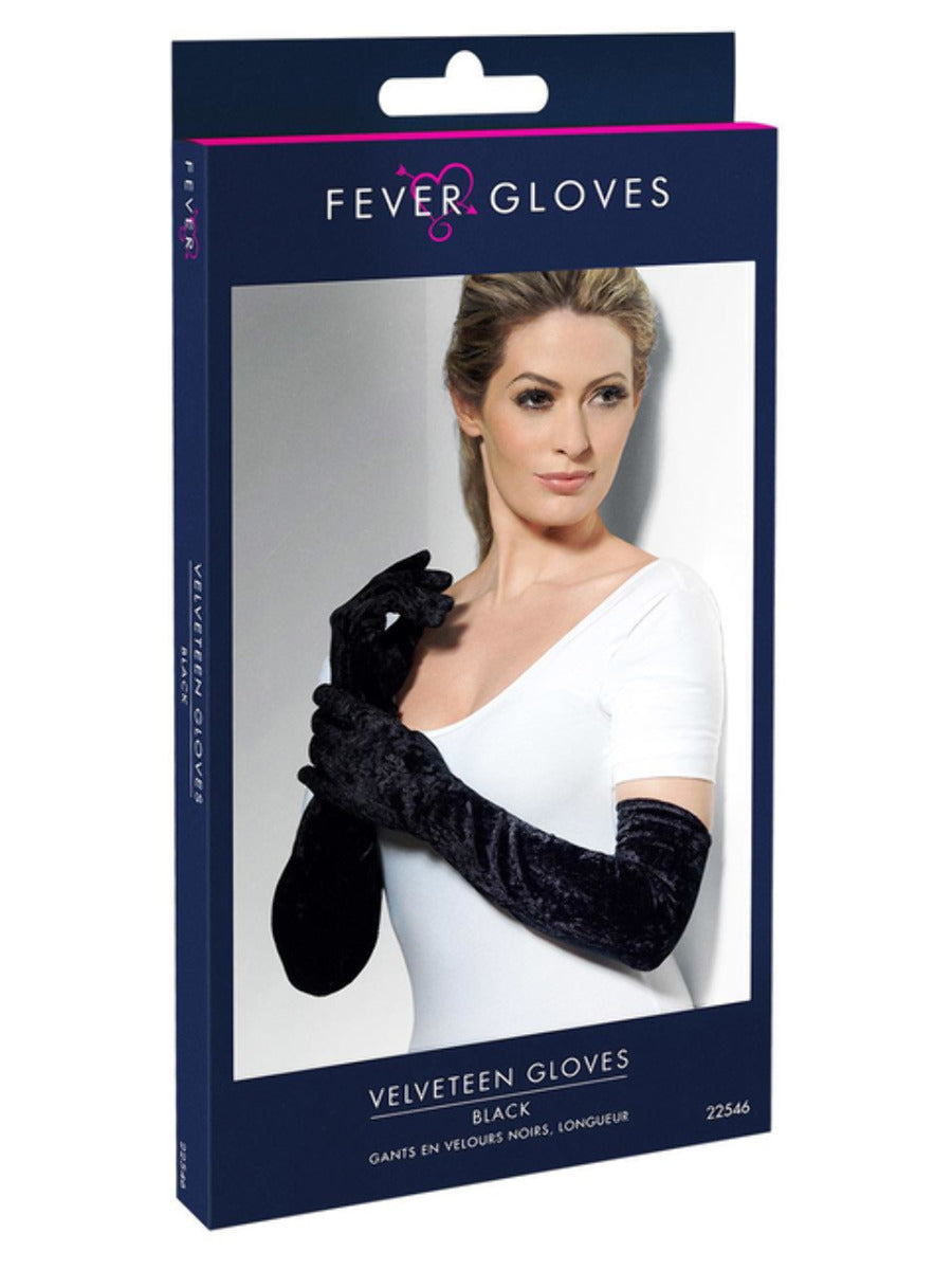 Velveteen Gloves, Black - 3