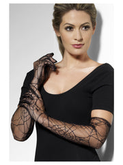 Lace Gloves, Black - 1