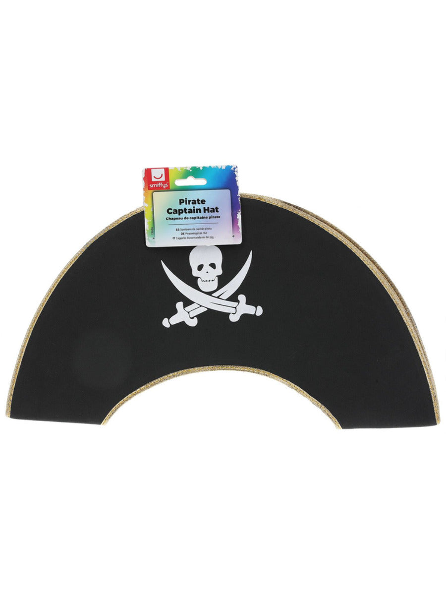 Pirate Captain Hat, Black - 3