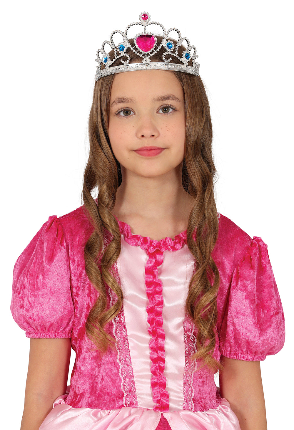 SILVER TIARA WITH PINK HEART, CHILDREN