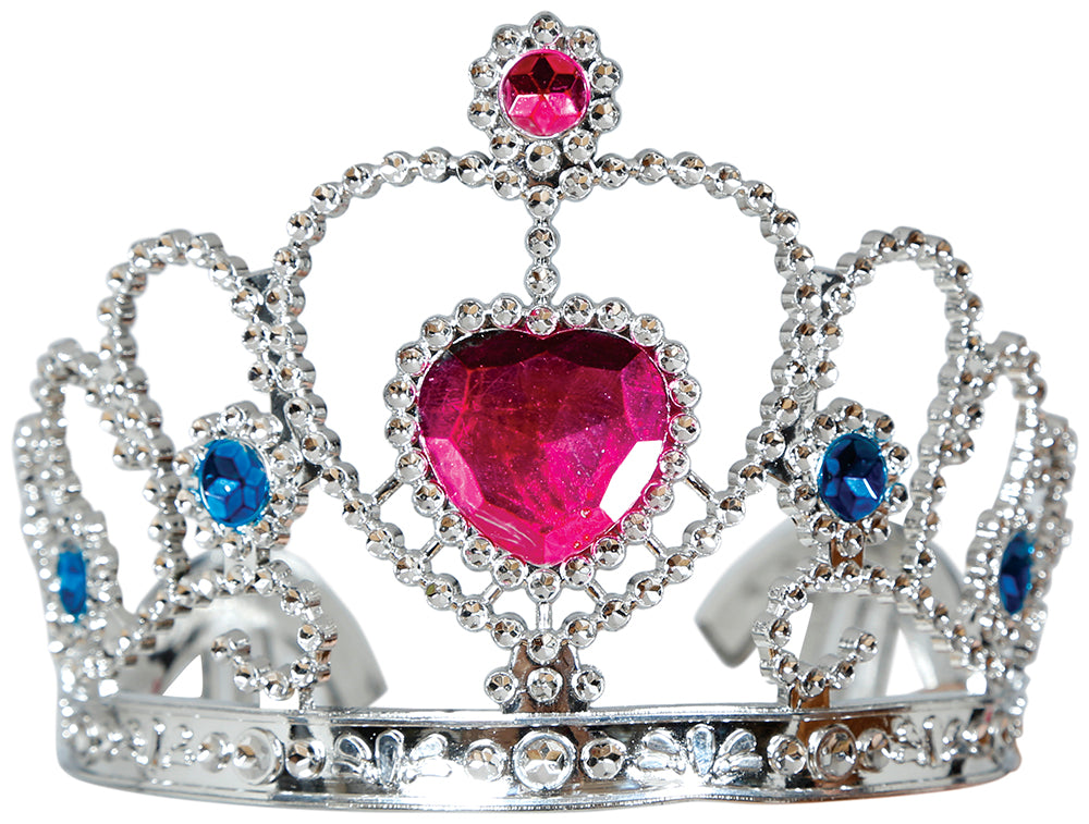 SILVER TIARA WITH PINK HEART, CHILDREN