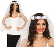 BRIDAL VEIL WITH FLOWER CROWN, ADULT