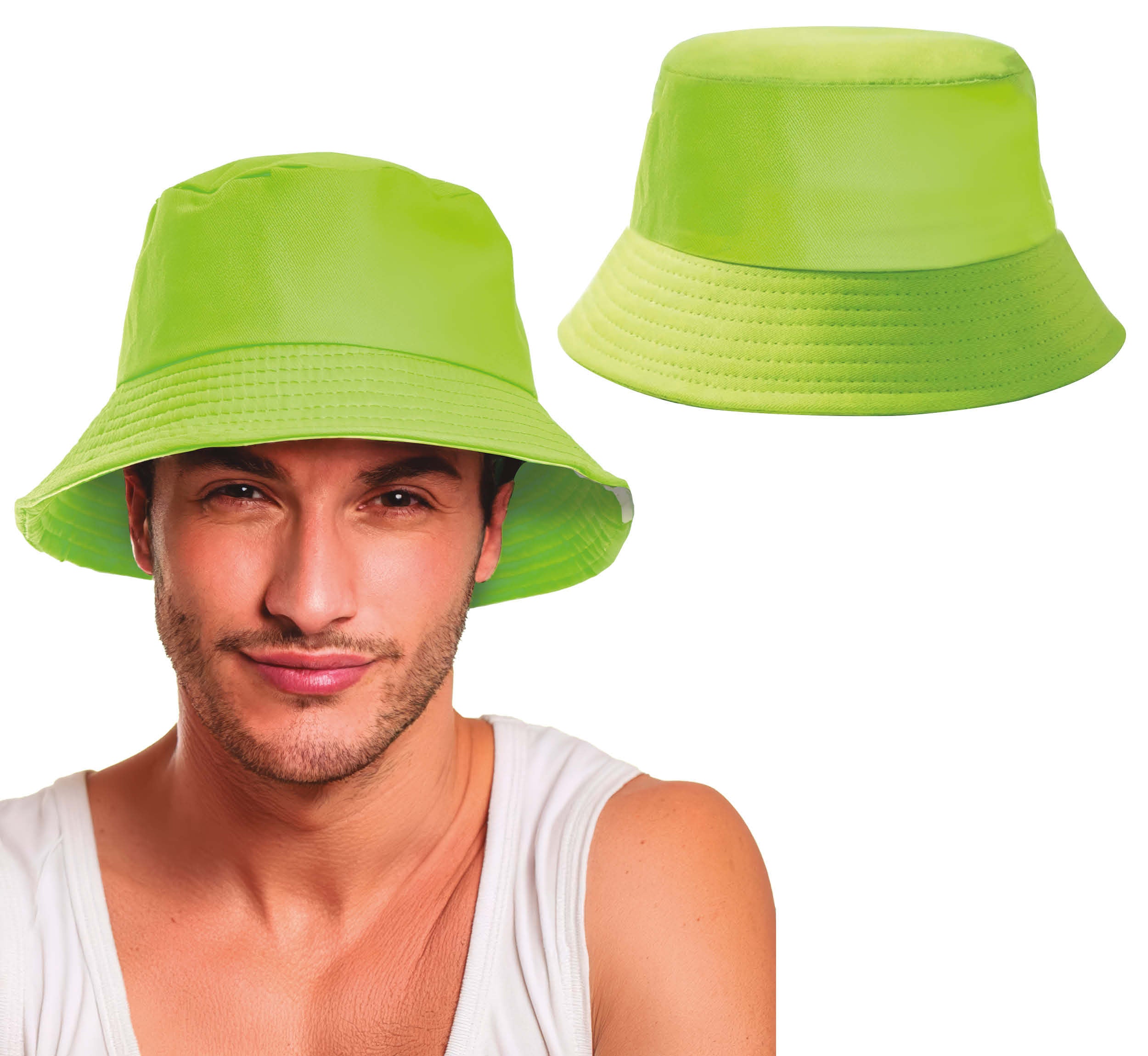 NEON GREEN BUCKET HAT, ADULTS