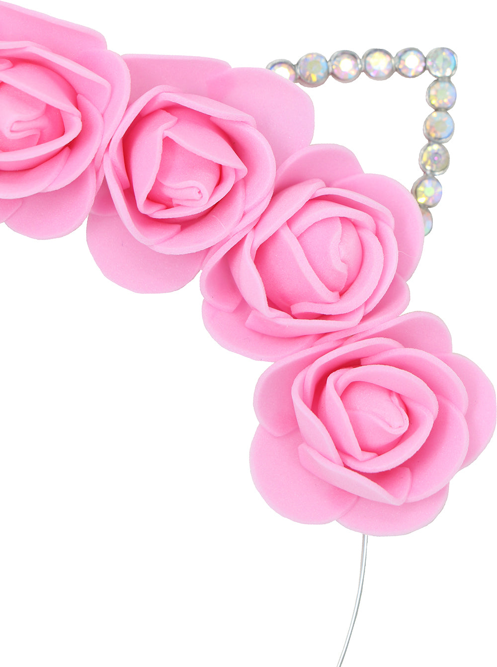CAT EARS METAL HEADBAND WITH FLOWERS, ADULTS