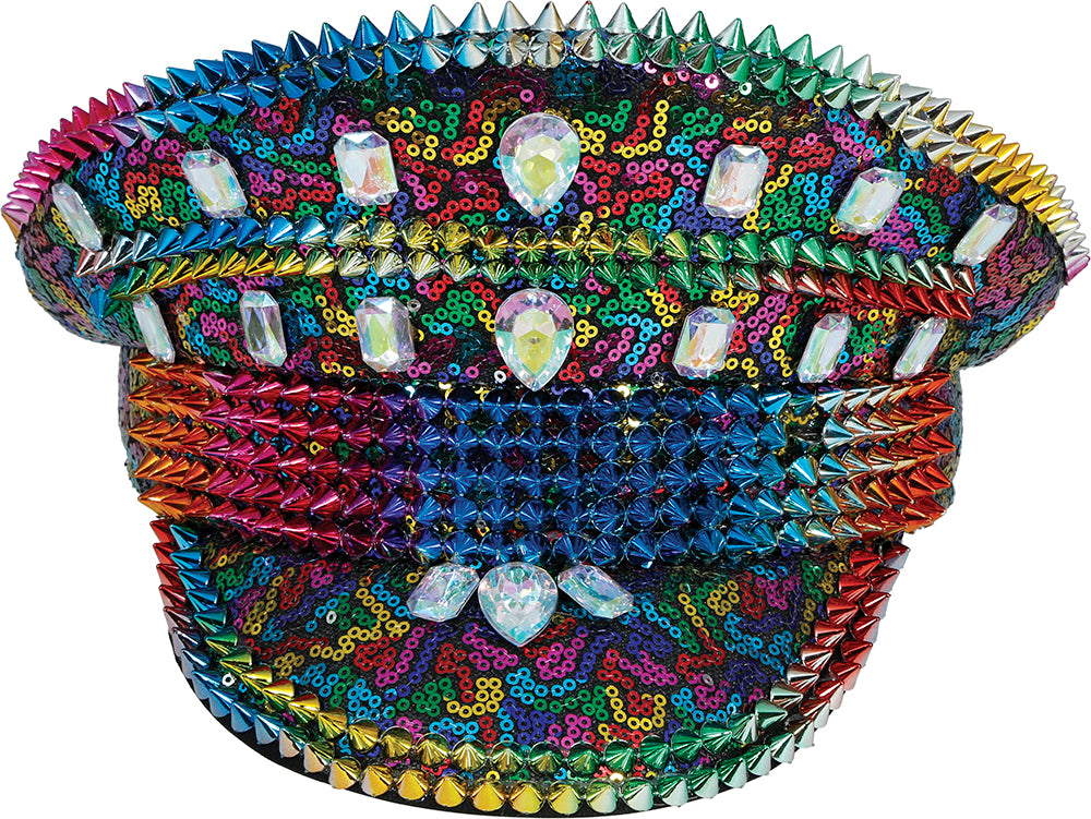 POLICE MULTICOLOR HAT WITH STUDS, ADULT