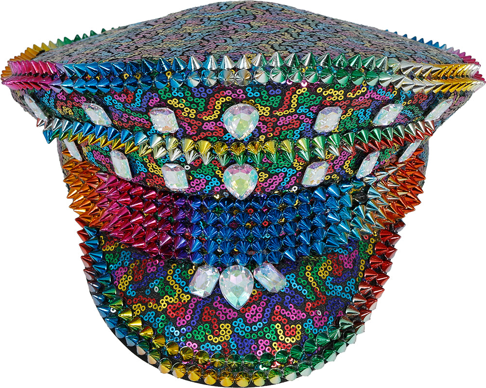 POLICE MULTICOLOR HAT WITH STUDS, ADULT