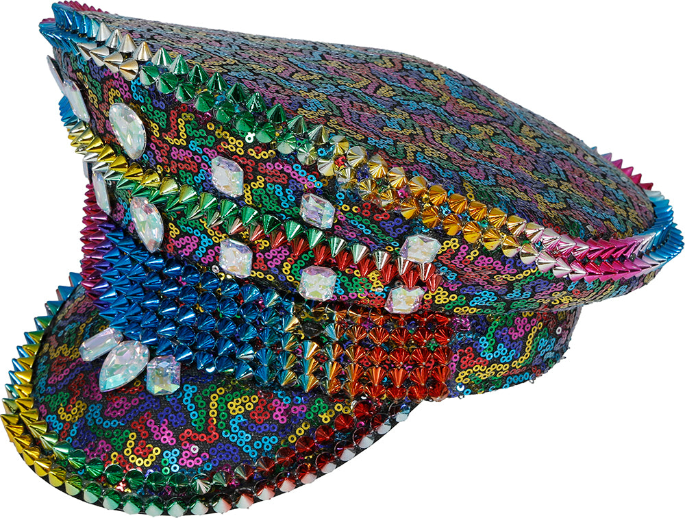 POLICE MULTICOLOR HAT WITH STUDS, ADULT