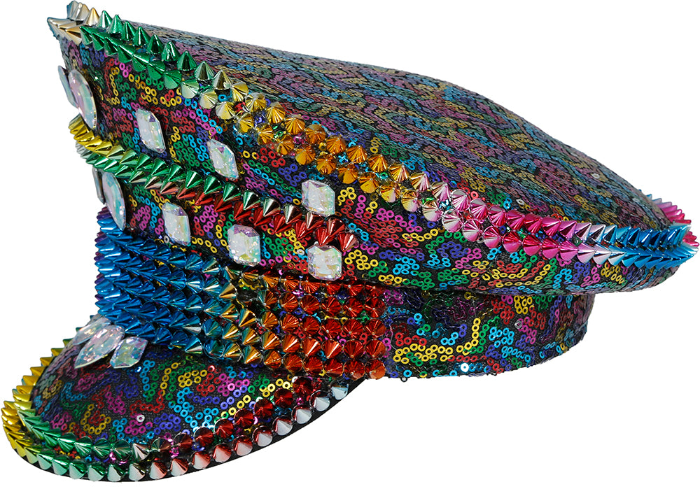 POLICE MULTICOLOR HAT WITH STUDS, ADULT