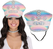 POLICE MULTICOLOR HAT WITH PINK RIBBON, ADULT