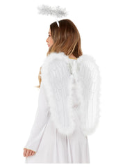 Angel Set, Wings & Halo with Marabou, White - 1