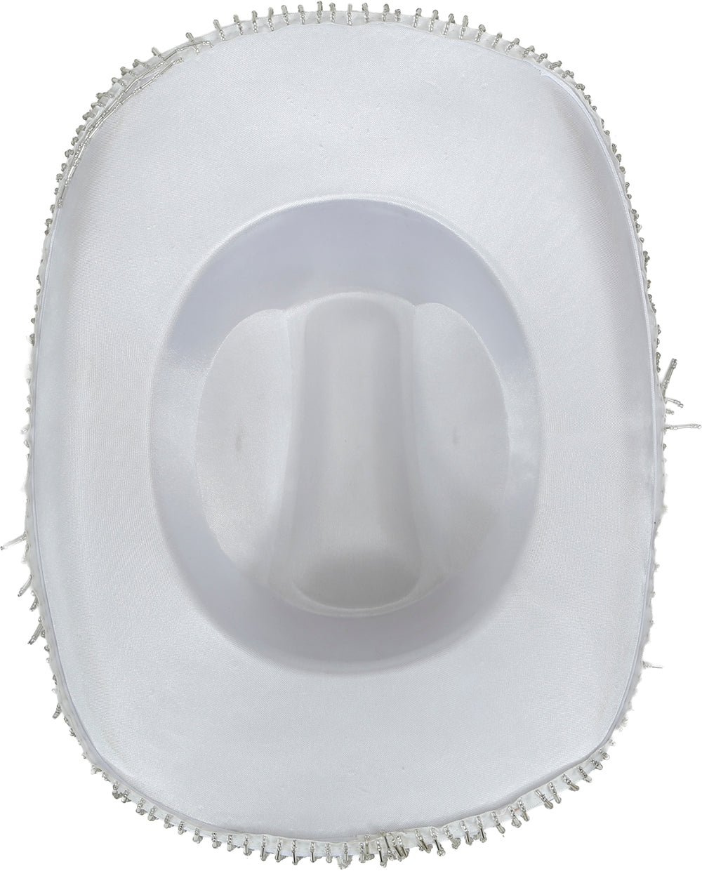 WHITE COWBOY HAT WITH HQ FRINGE, ADULT