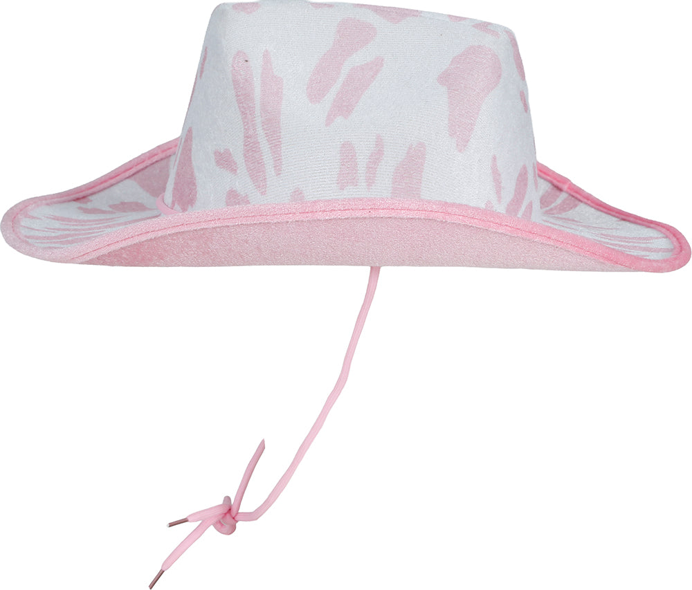 WHITE AND PINK COWBOY HAT, ADULT