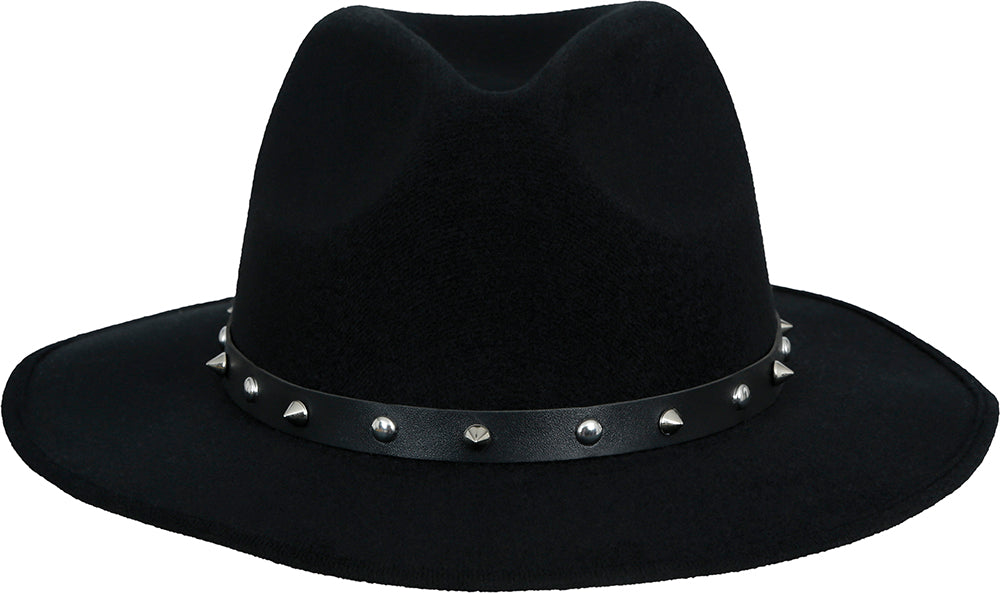BLACK FELT COWBOY HAT WITH STUDS, ADULT