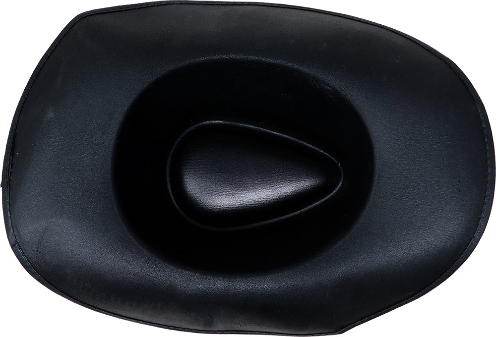 BLACK FAUX LEATHER SKULL HAT, ADULT
