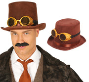 BROWN FELT FOOL HAT WITH GLASSES, ADULT