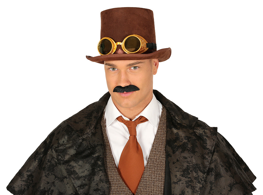BROWN FELT FOOL HAT WITH GLASSES, ADULT