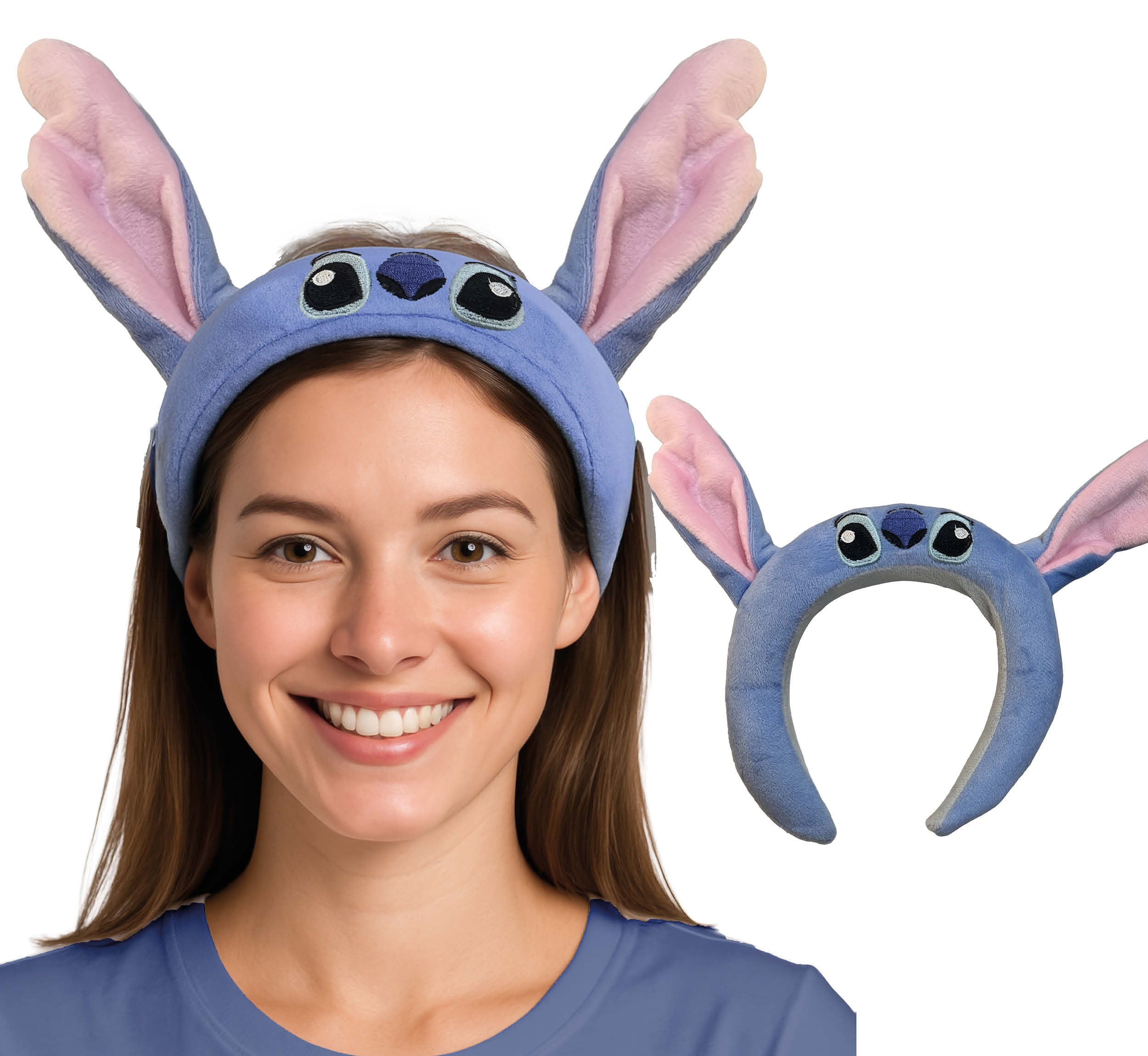 BLUE HEADBAND WITH PINK EARS