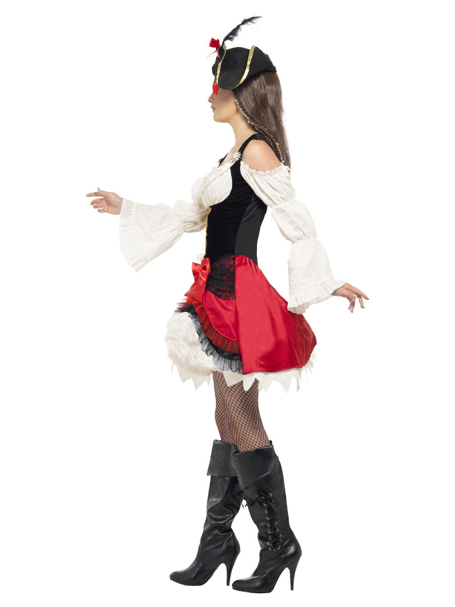Glamorous Lady Pirate Costume, Red - 3
