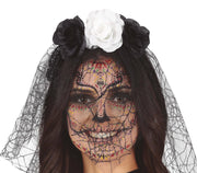 FLOWERS TIARA WITH VEIL