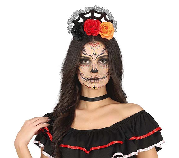 ORANGE/RED FLOWERS TIARA