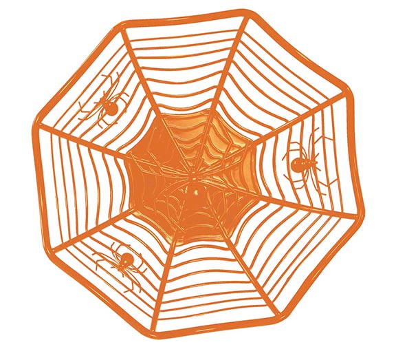 ORANGE SPIDERWEB TRAY 28X8 CM