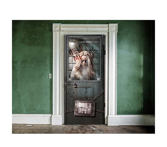 SCARY DOOR DECORATION, 80X180 CM