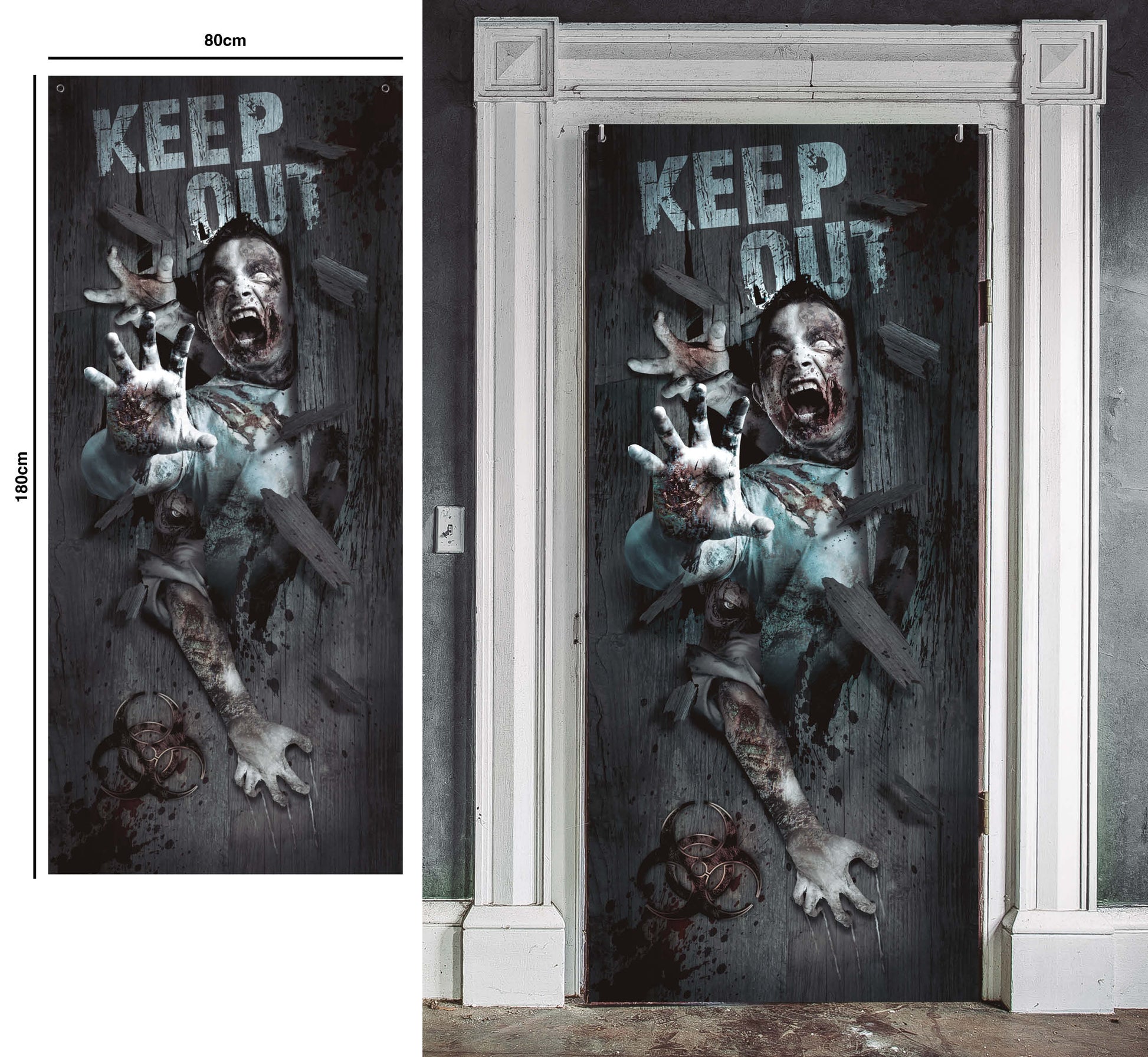 SCARY DOOR DECORATION, 80X180 CM