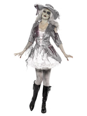 Deluxe Ghost Ship Pirate Treasure Costume, Grey - 1