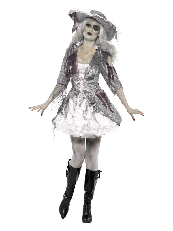 Deluxe Ghost Ship Pirate Treasure Costume, Grey - 2