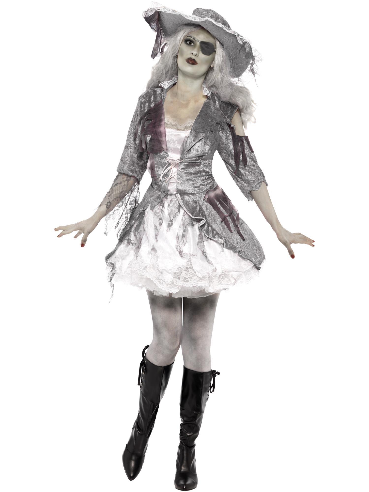 Deluxe Ghost Ship Pirate Treasure Costume, Grey 1