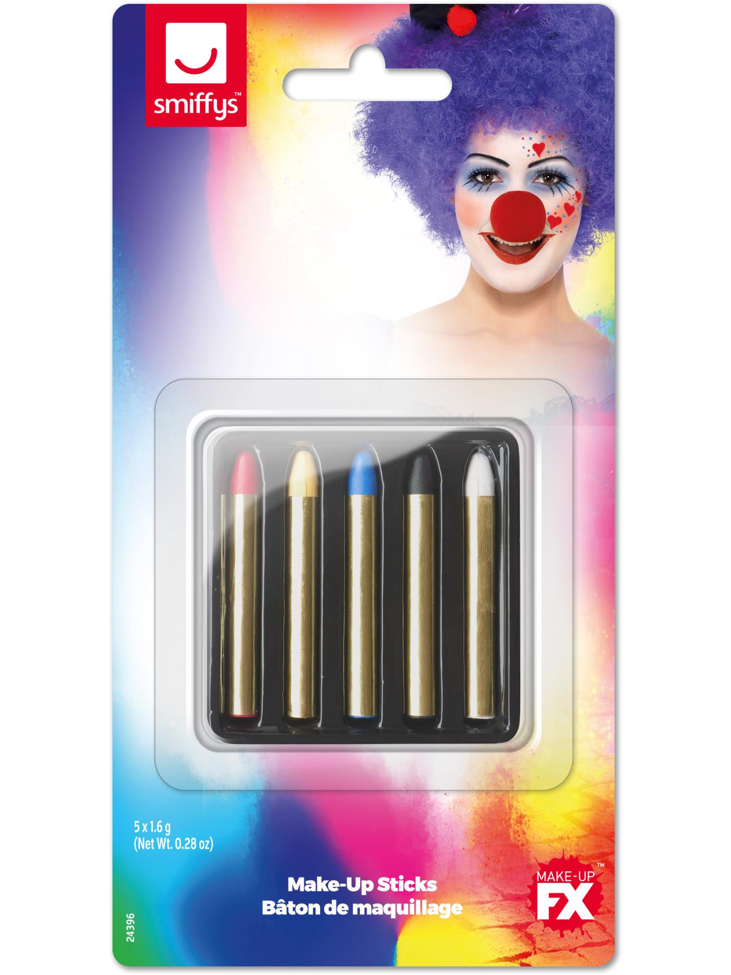 Smiffys Make-Up FX, Face/Body Paint Sticks, Multi, 1