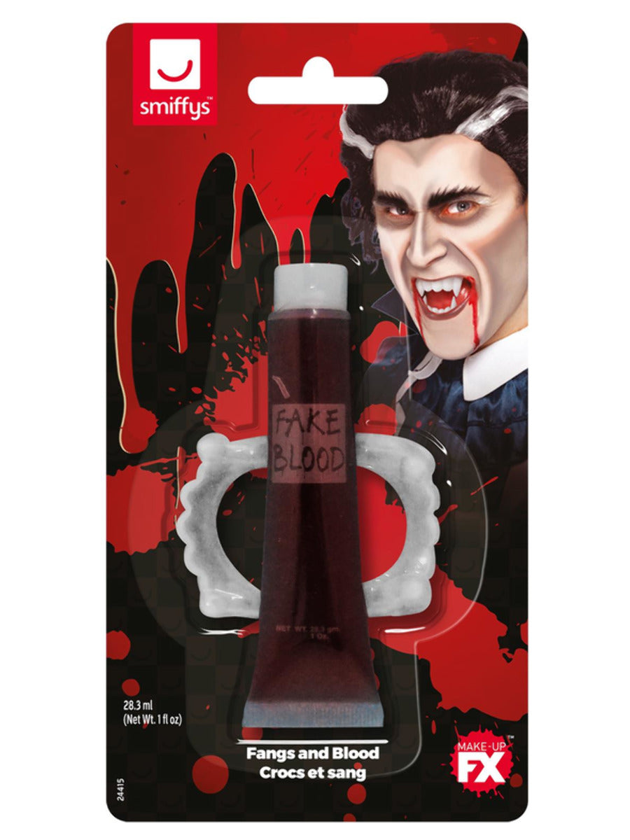 Smiffys Make-Up FX, Fangs & Blood, Red - 3