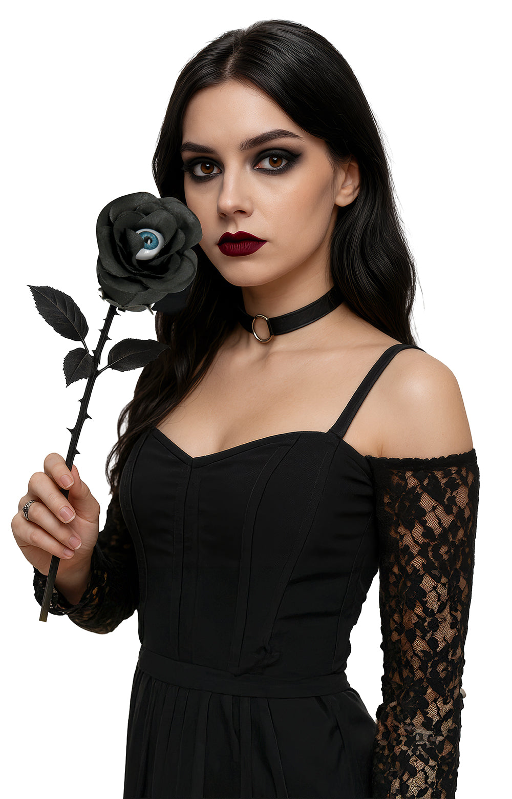 BLACK FLOWER WITH EYE, 42 CMS.