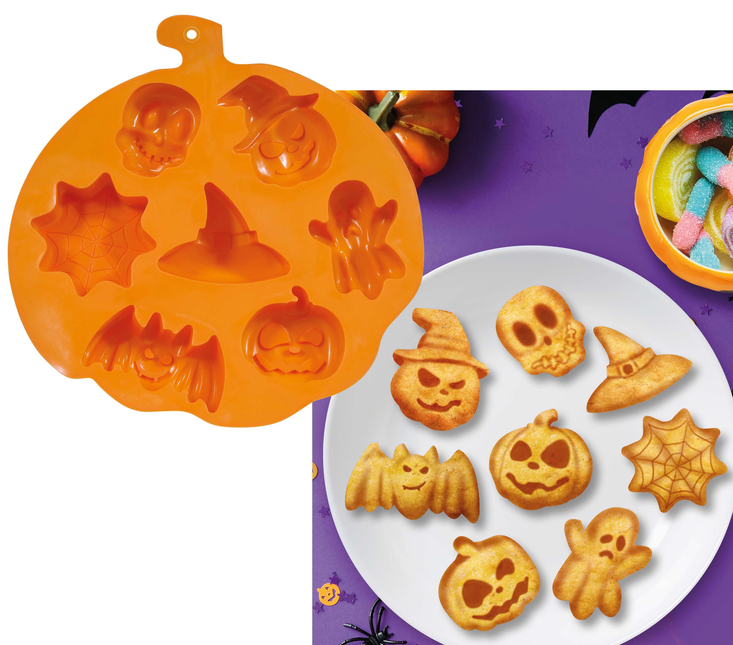 MOLD FOR 6 PUMPKIN BISCUITS, 27X17 CMS.
