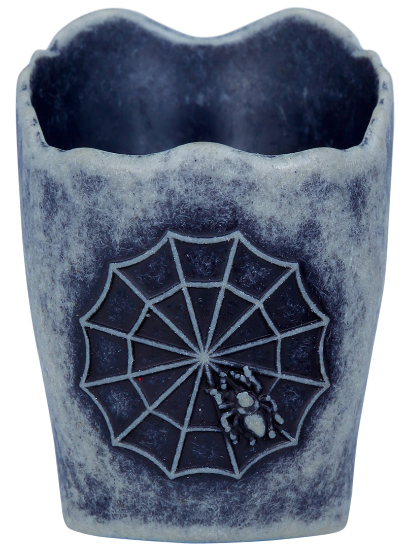 BOX OF 12 SKULL WITH LED CANDLE, 6 CMS.