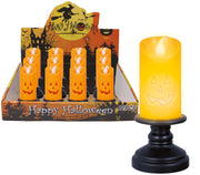 BOX OF 12 ORANGE CANDLE WITH LIGHT, 12.5 CMS.
