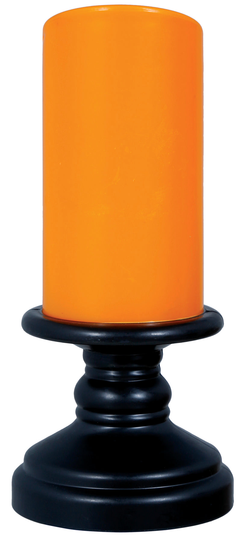 BOX OF 12 ORANGE CANDLE WITH LIGHT, 12.5 CMS.